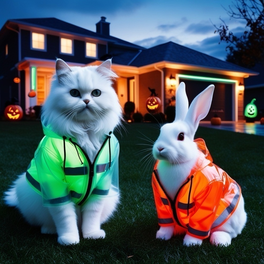HANDCRAFTED digital high quality print of fur babies ready for Halloween NWT